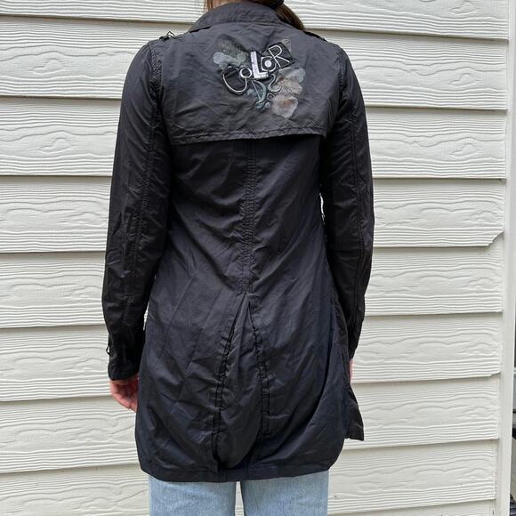Desigual Euro Black Trenchcoat Jacket - Picture 3 of 7
